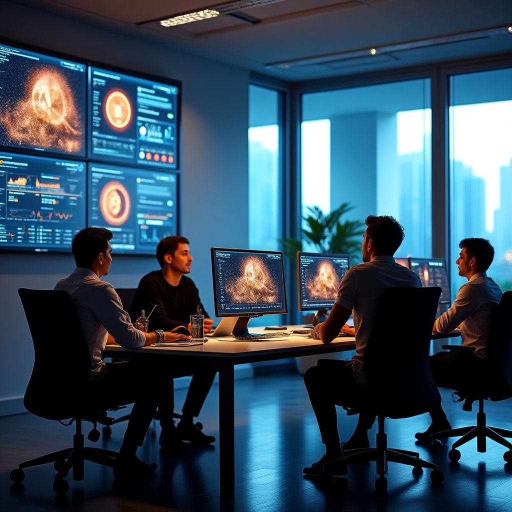 Equipo de CriptAR en oficinas modernas